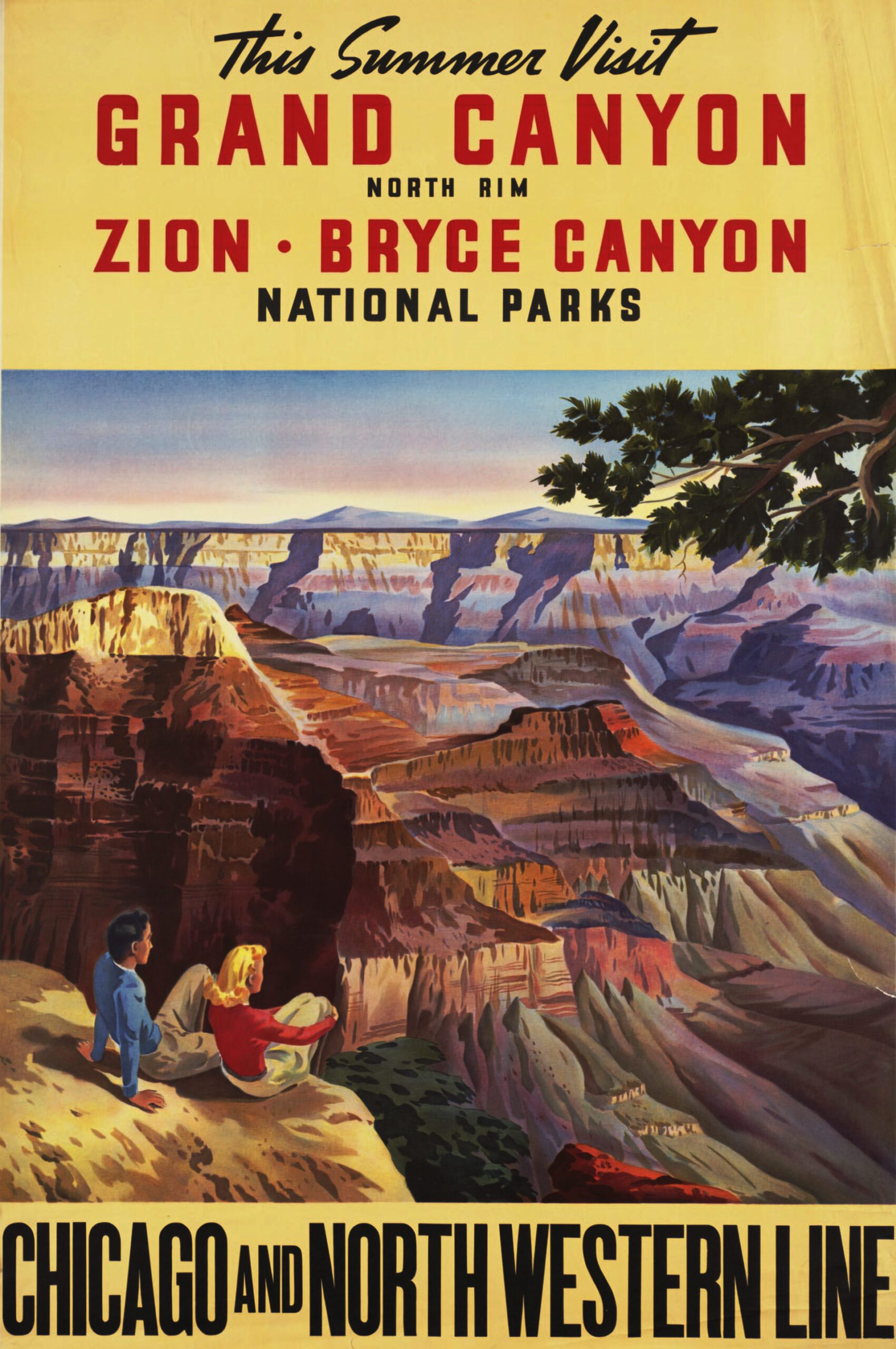 Visit the Grand Canyon - Vintage Travel Poster