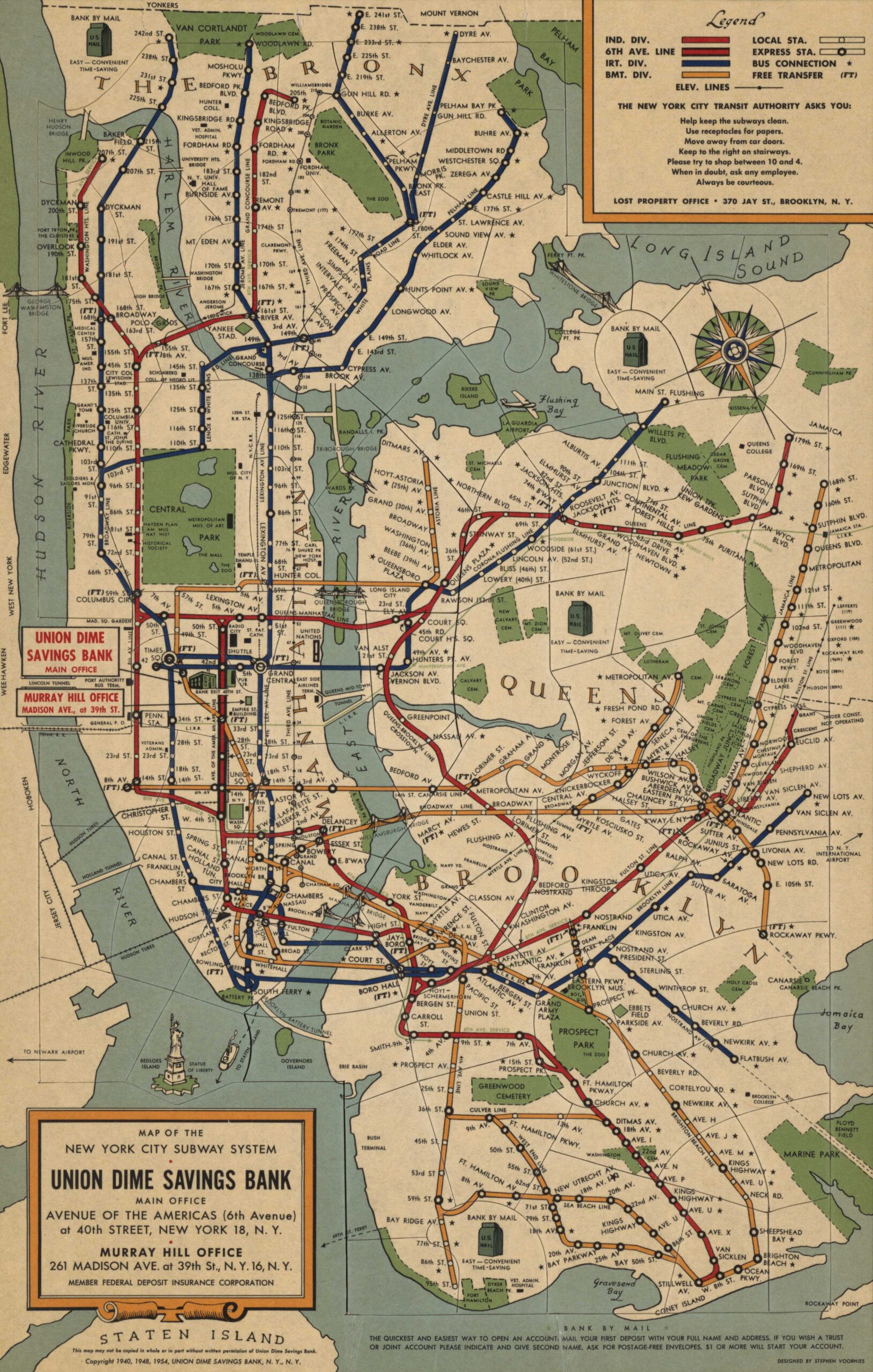 Vintage New York Subway Map